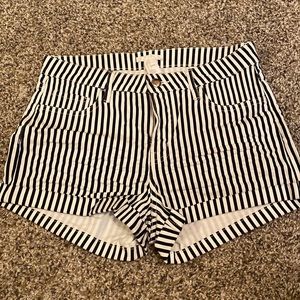 Striped Jean Shorts